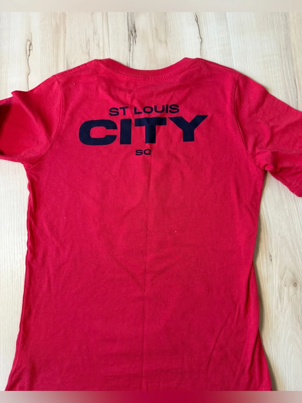 Stl City Soccer ⚽️ Red /pink Kids Logo Tee- medium 10 -12